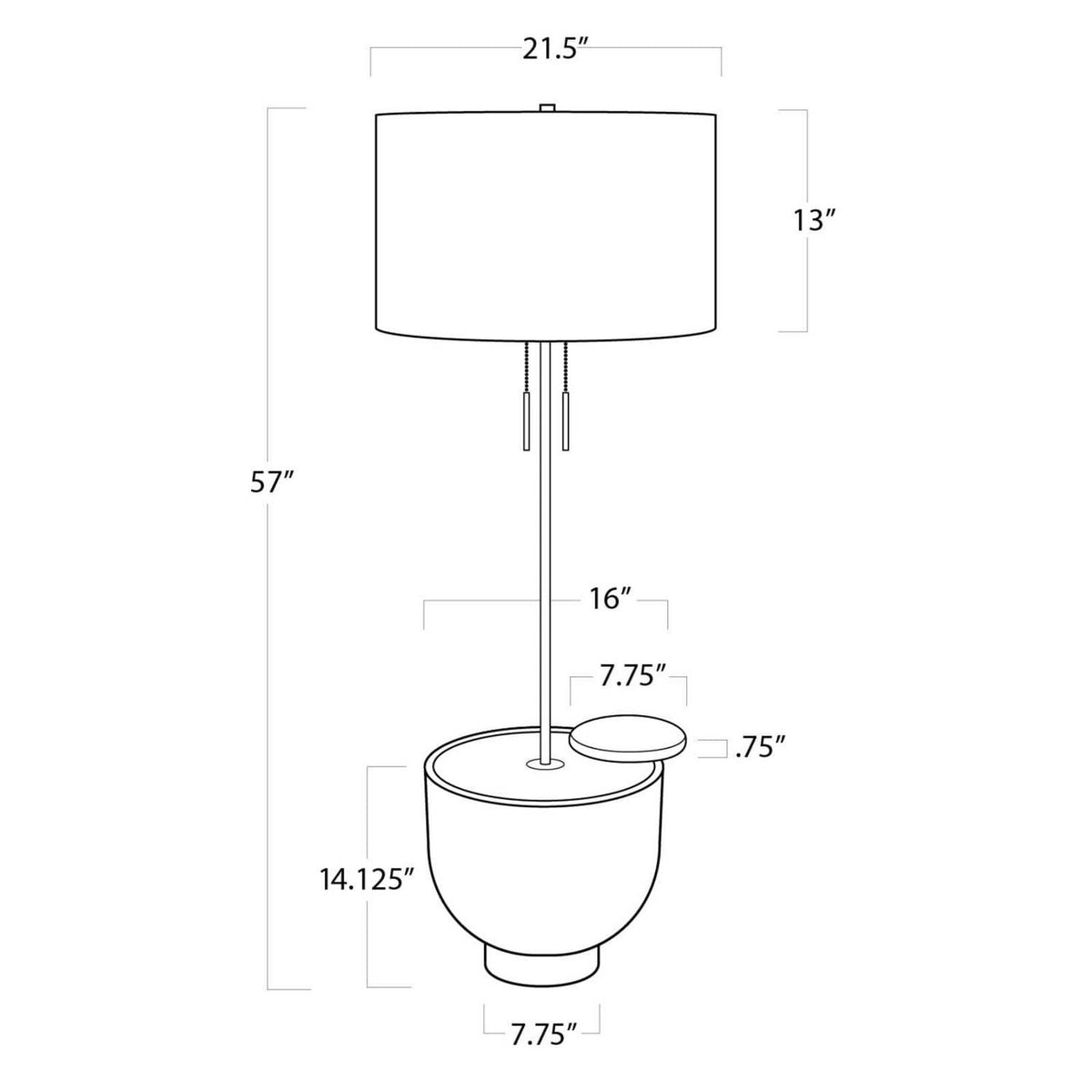 Theo Two Light Floor Lamp