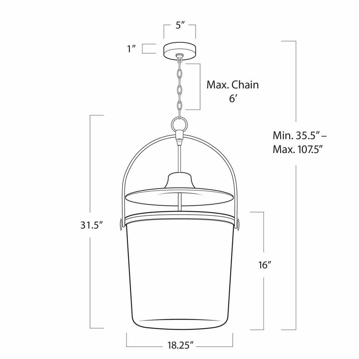 Emerson Bell Jar Four Light Pendant