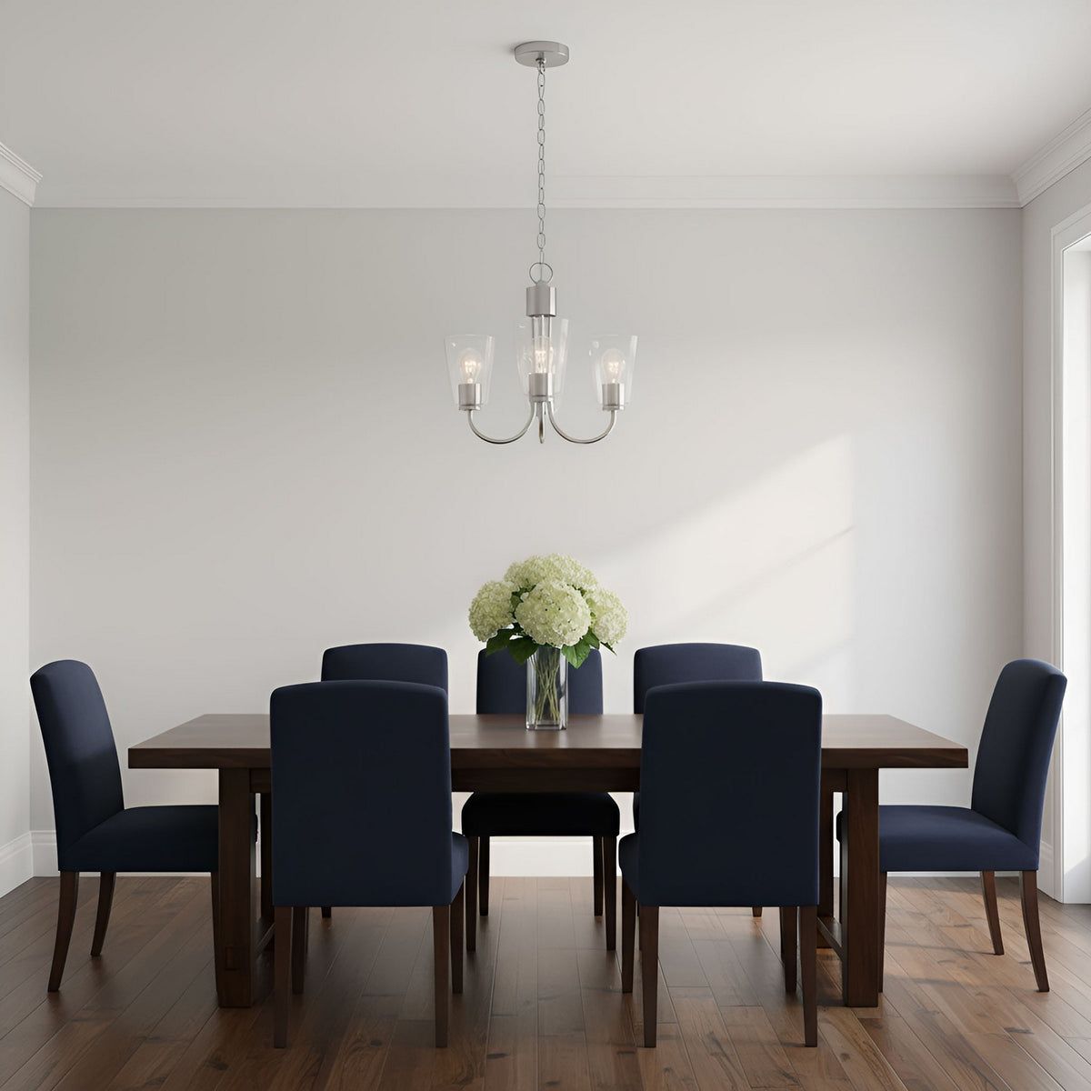 Miles Three Light Chandelier — Clear