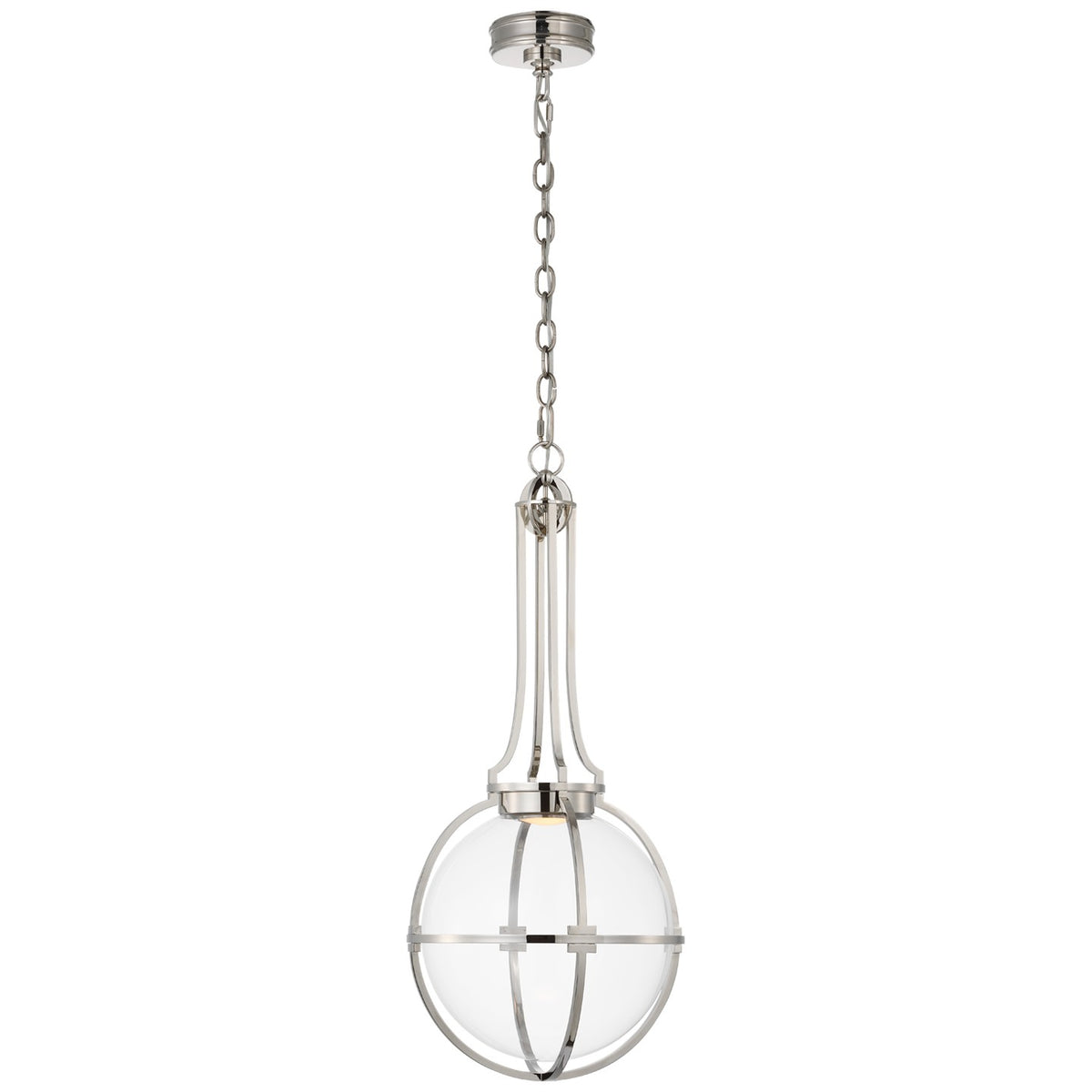 Gracie Medium Captured Globe Pendant with Clear Glass