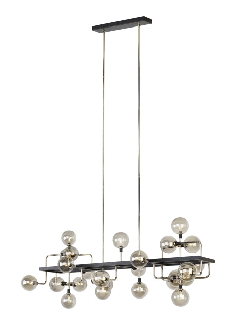 Viaggio 25 Light Linear Chandelier — Smoke Glass