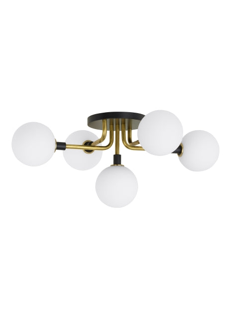 Viaggio Five Light Flush Mount — White