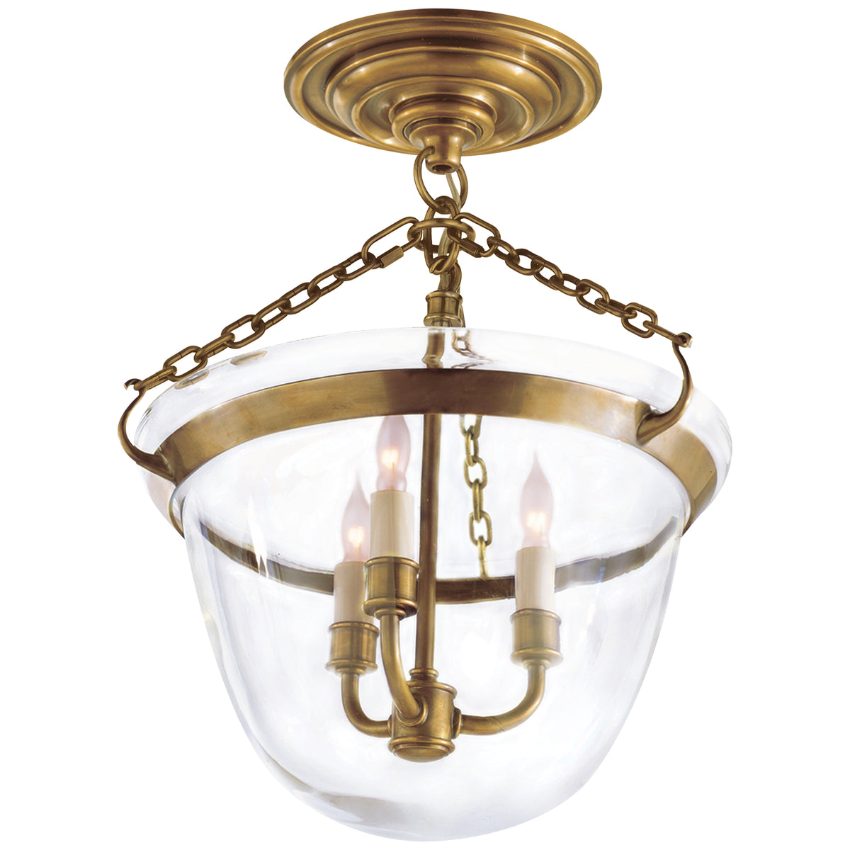 Country Semi-Flush Bell Jar Lantern