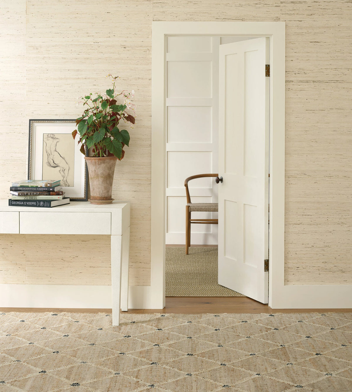 Dash & Albert Kali Handwoven Jute Rug in Natural, entry setting