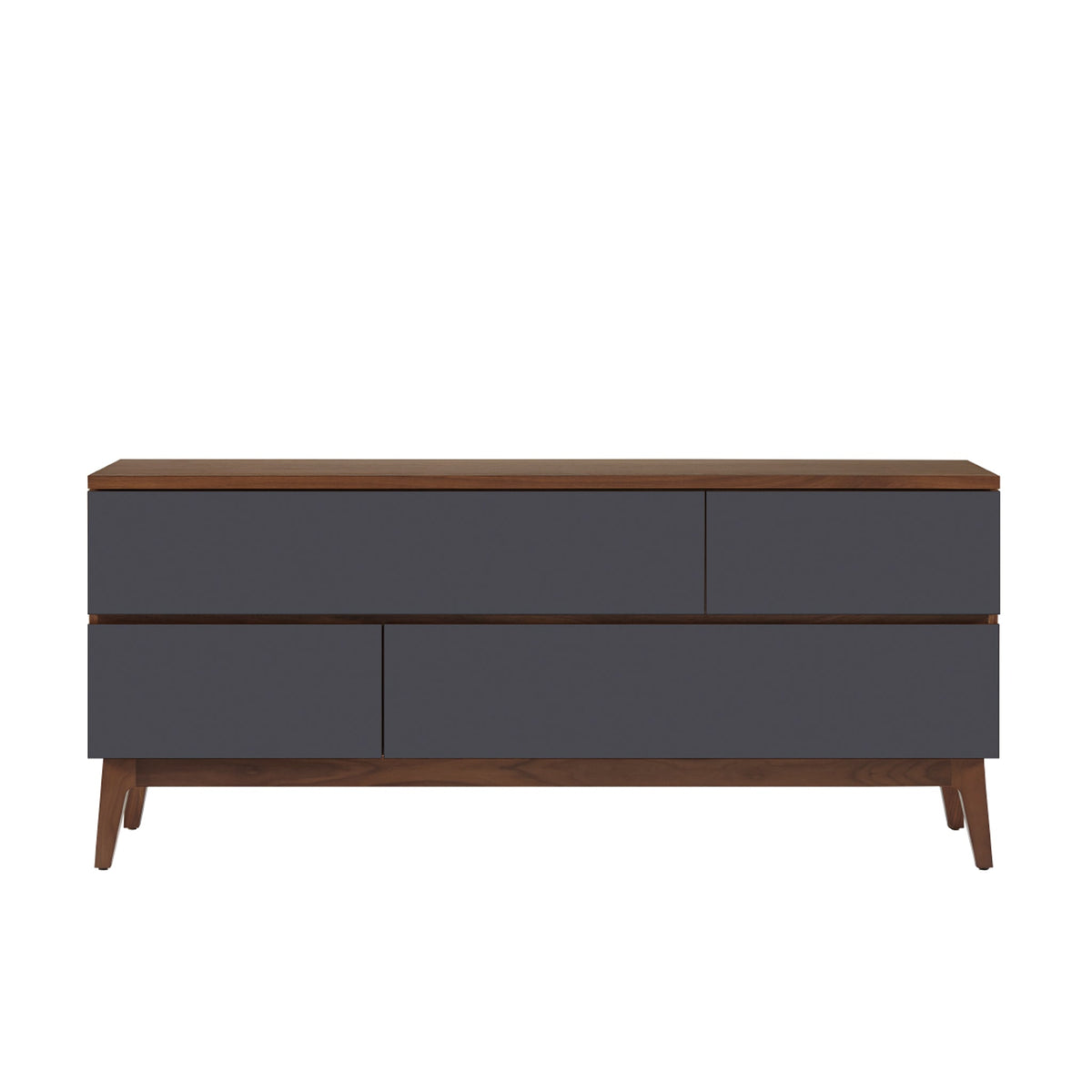 West Bros Serra 4 Drawer Dresser, on white, Slate lacquer fronts