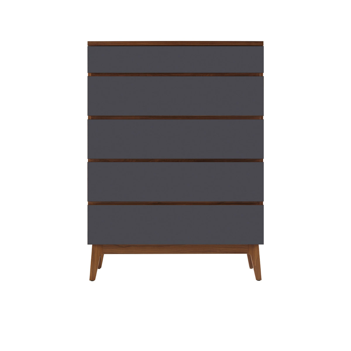 West Bros Serra Chest of Drawers, on white, Slate lacquer fronts