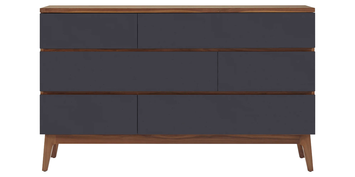 West Bros Serra 6 Drawer Dresser in 80 Walnut