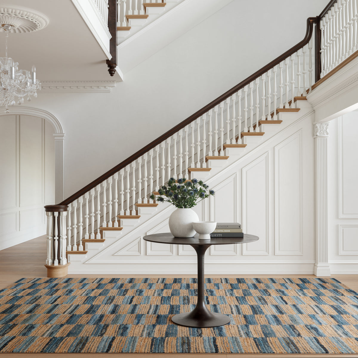 Lynix Coastal Striped Machine Washable Rug