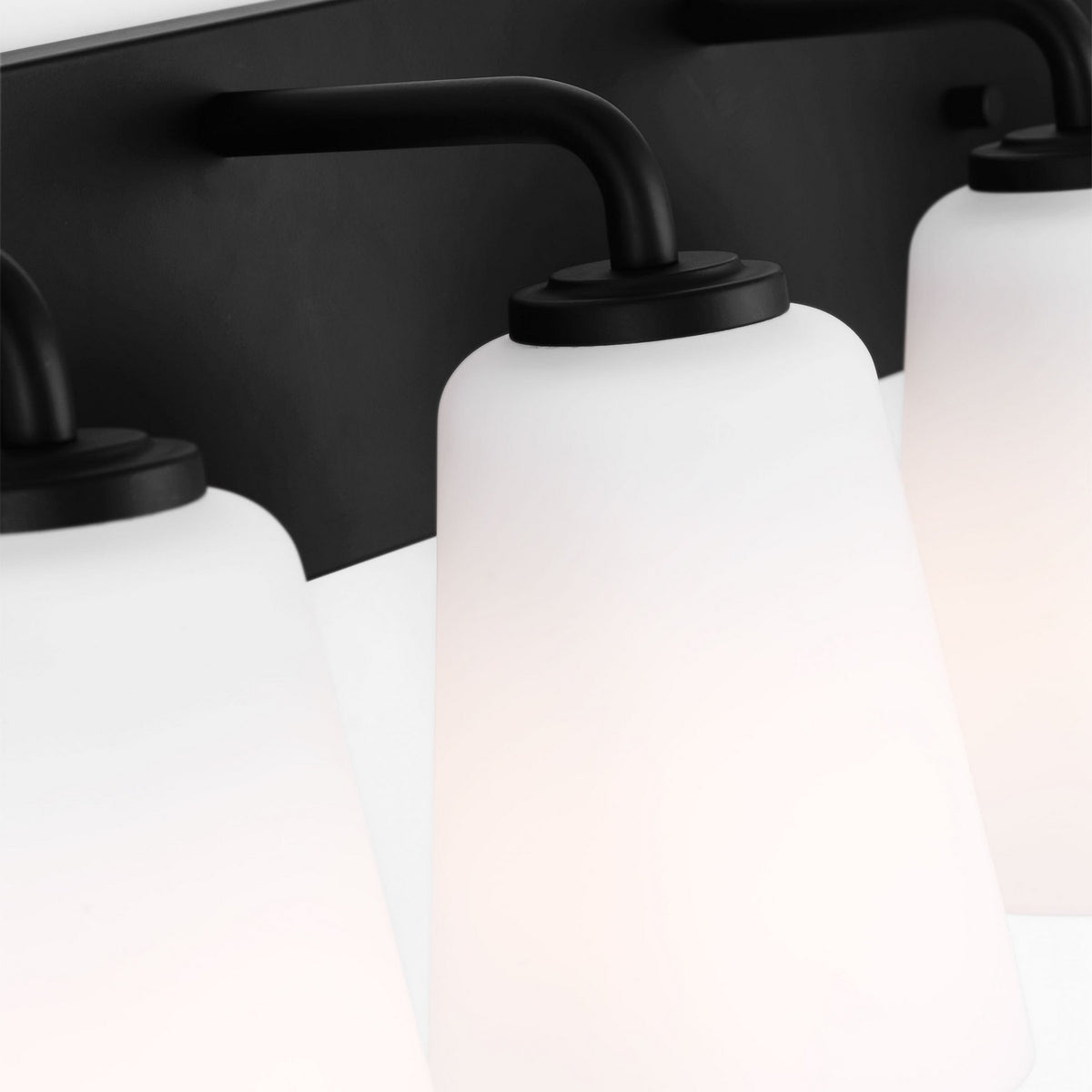 Miles Four Light Bath — Etched white glass