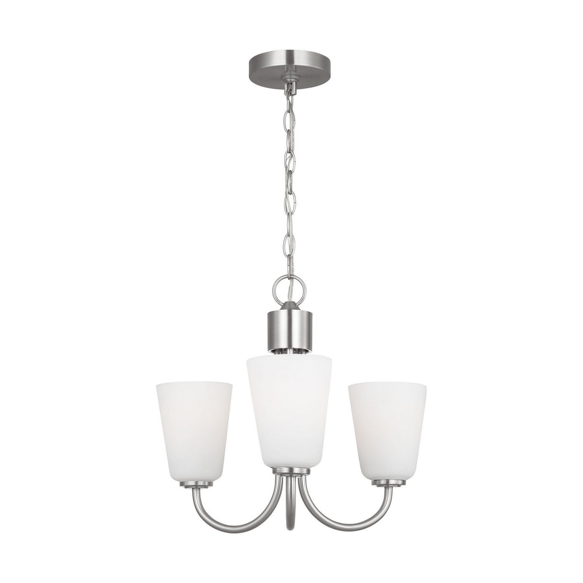Miles Three Light Chandelier — Etched white