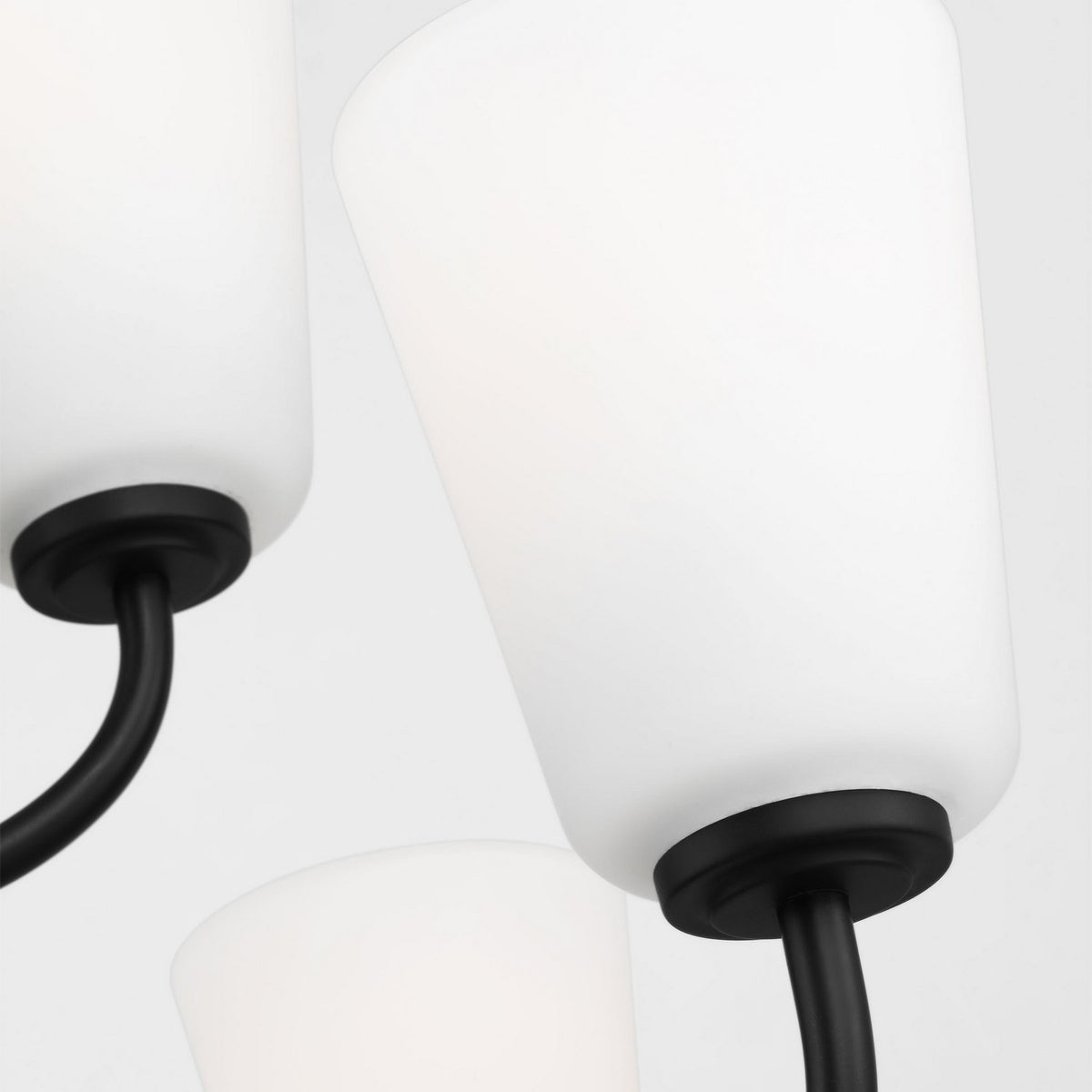 Miles Nine Light Chandelier — Etched white