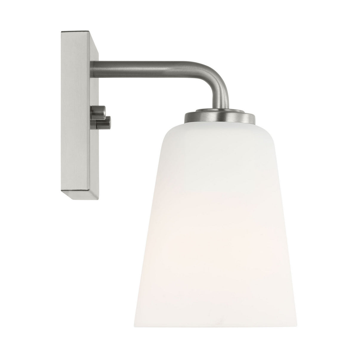 Miles One Light Bath — Etched white glass