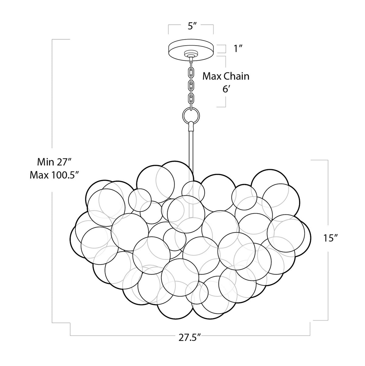 Bubbles One Light Chandelier