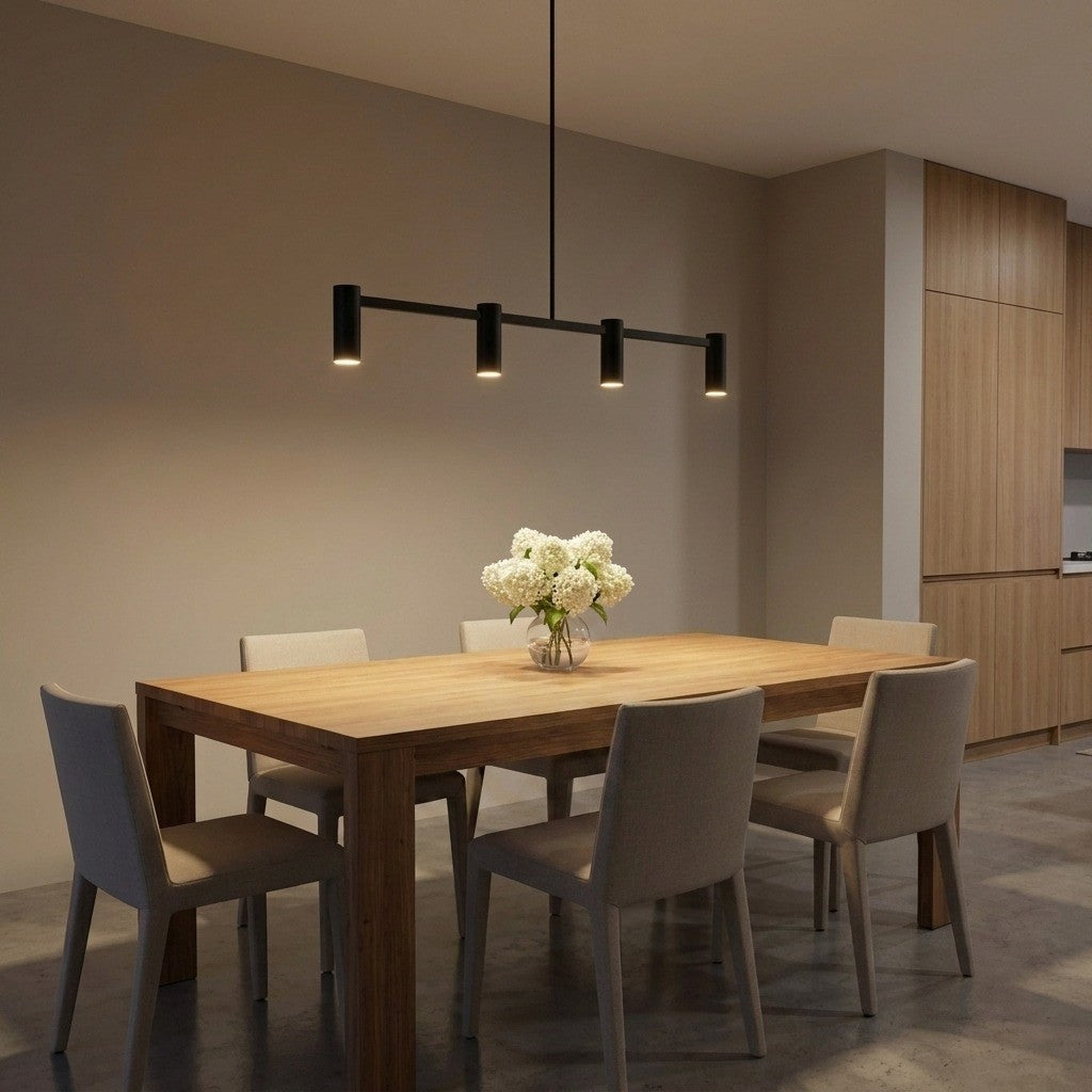 Zentro Four Light Linear Chandelier