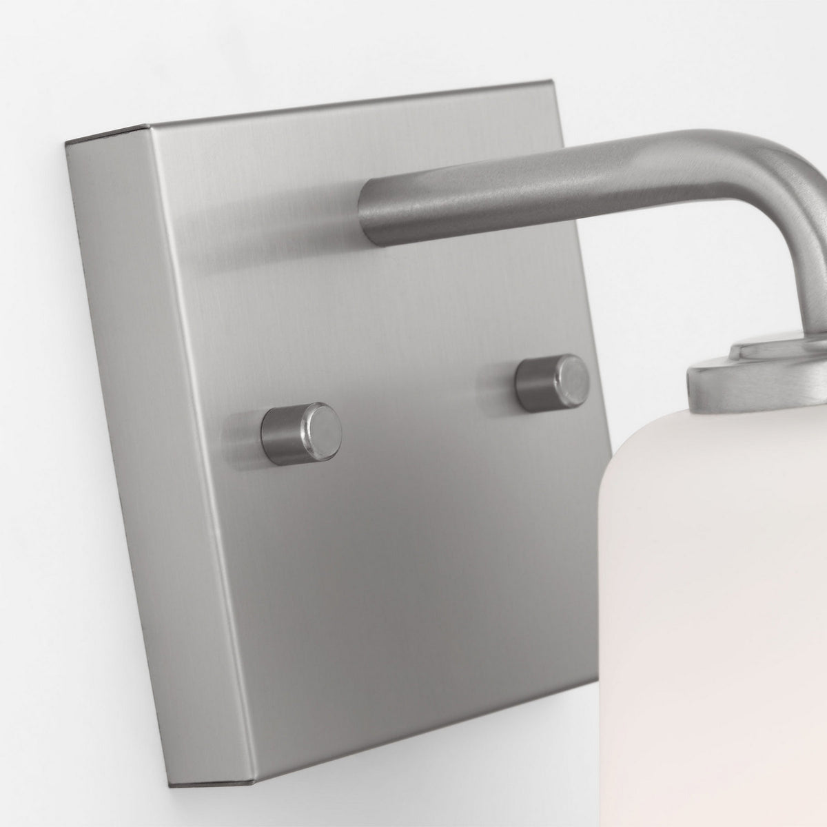 Miles One Light Bath — Etched white glass