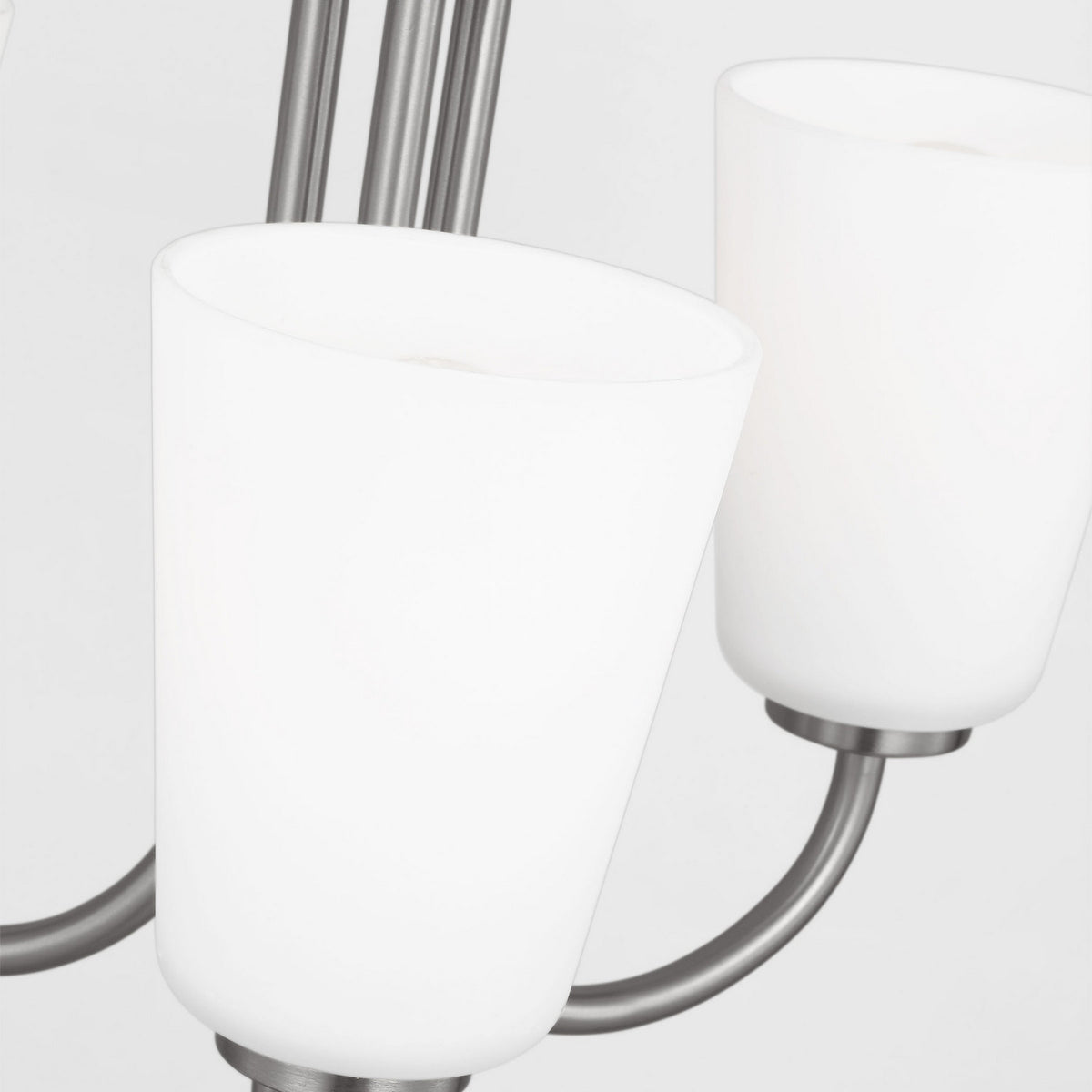 Miles Three Light Chandelier — Etched white