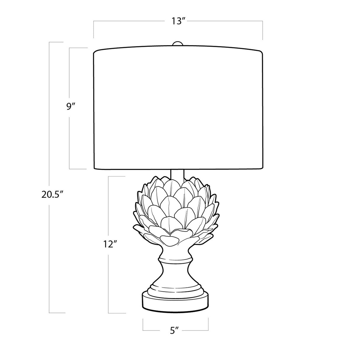 Leafy Artichoke One Light Table Lamp