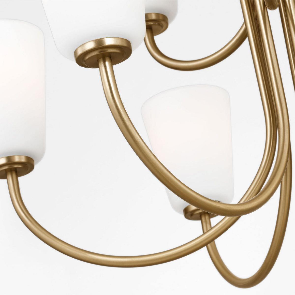 Miles Nine Light Chandelier — Etched white