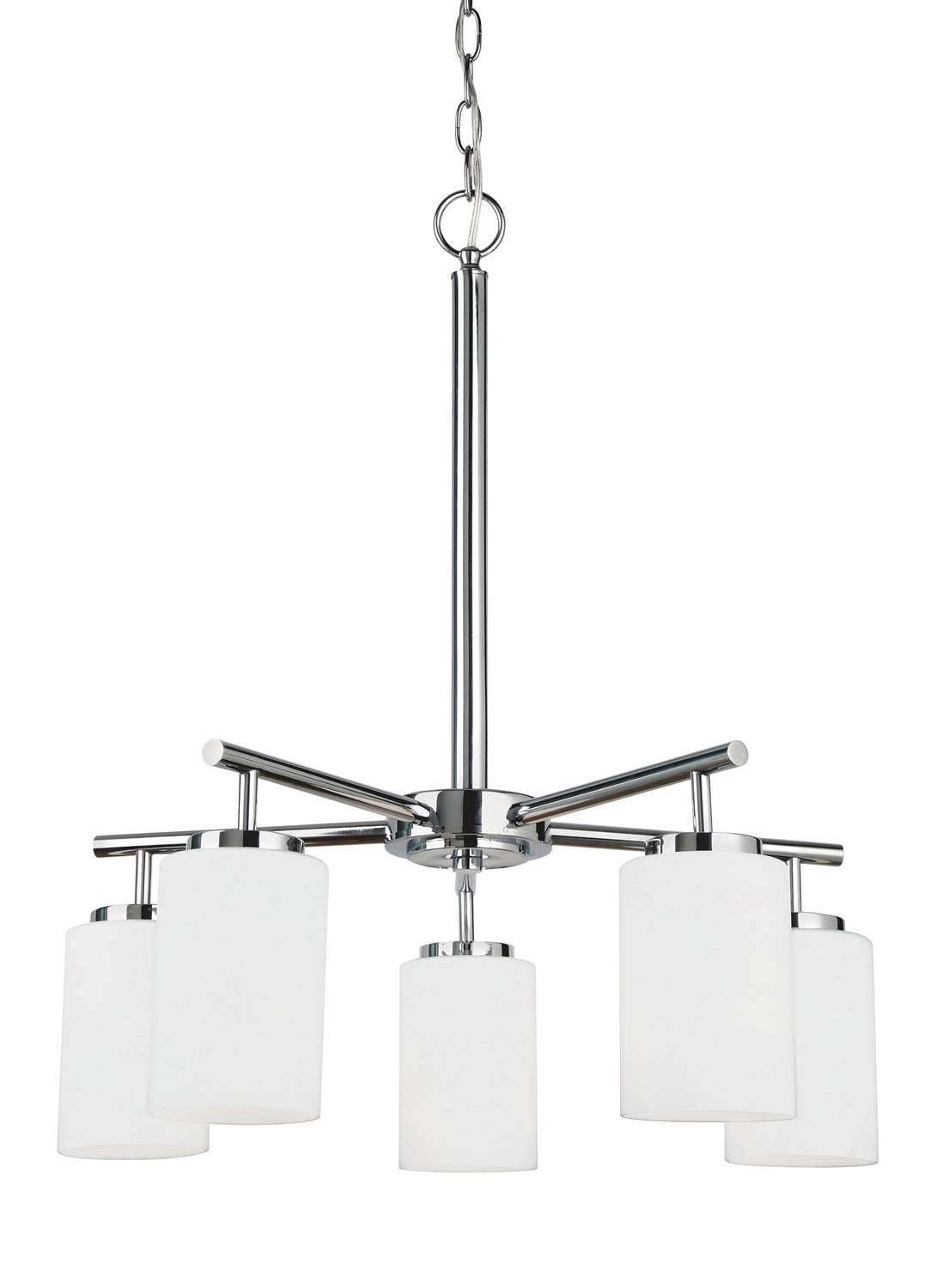 Oslo Five Light Chandelier — Cased Opal Etched