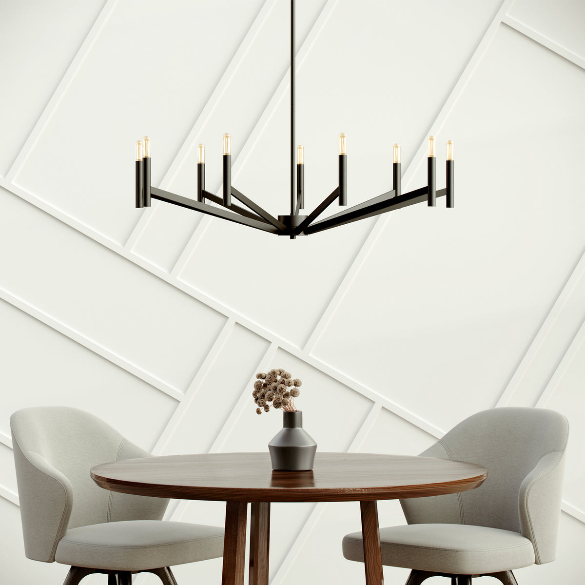 Nine Light Chandelier — 17.13", 60 W