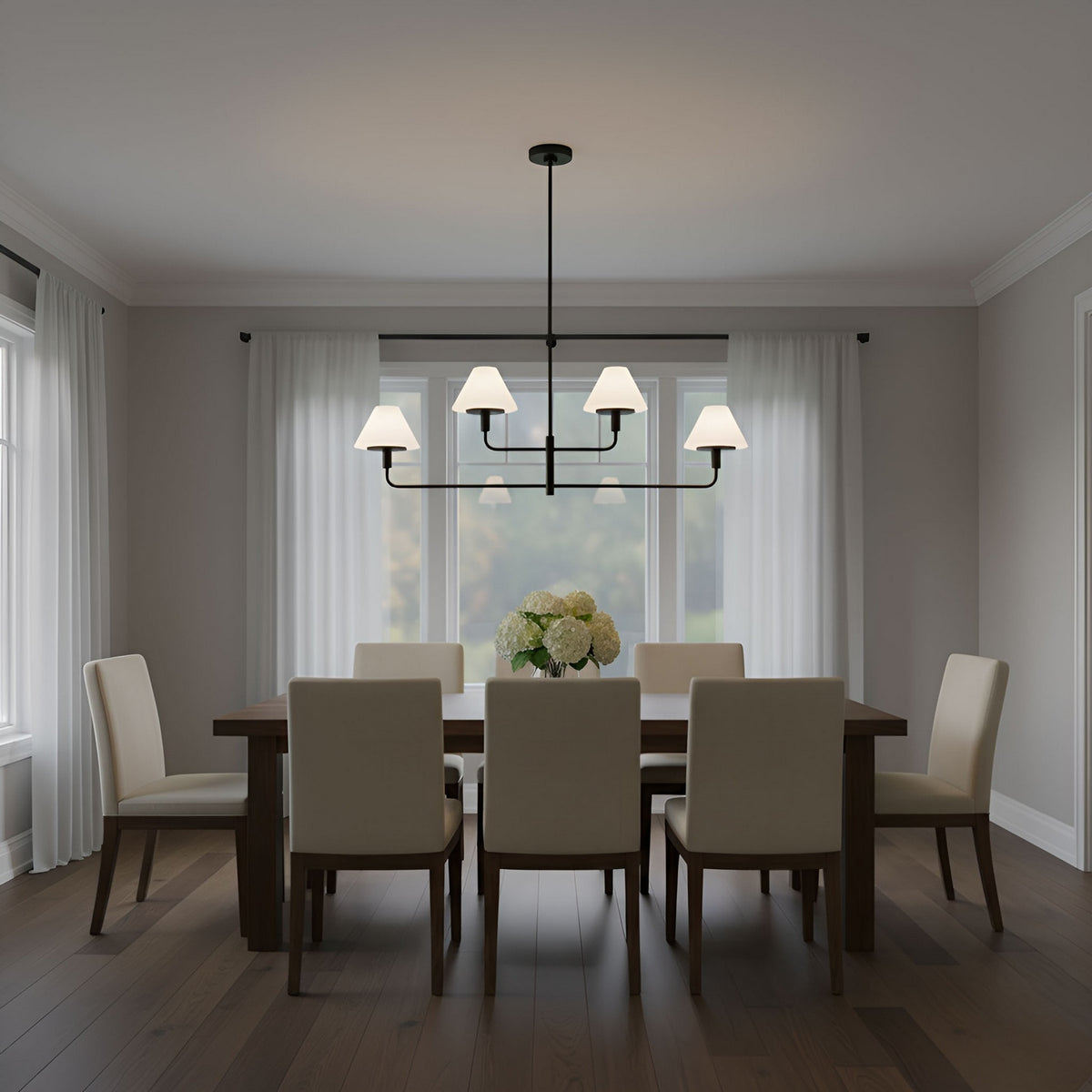 Mendota Four Light Linear Chandelier