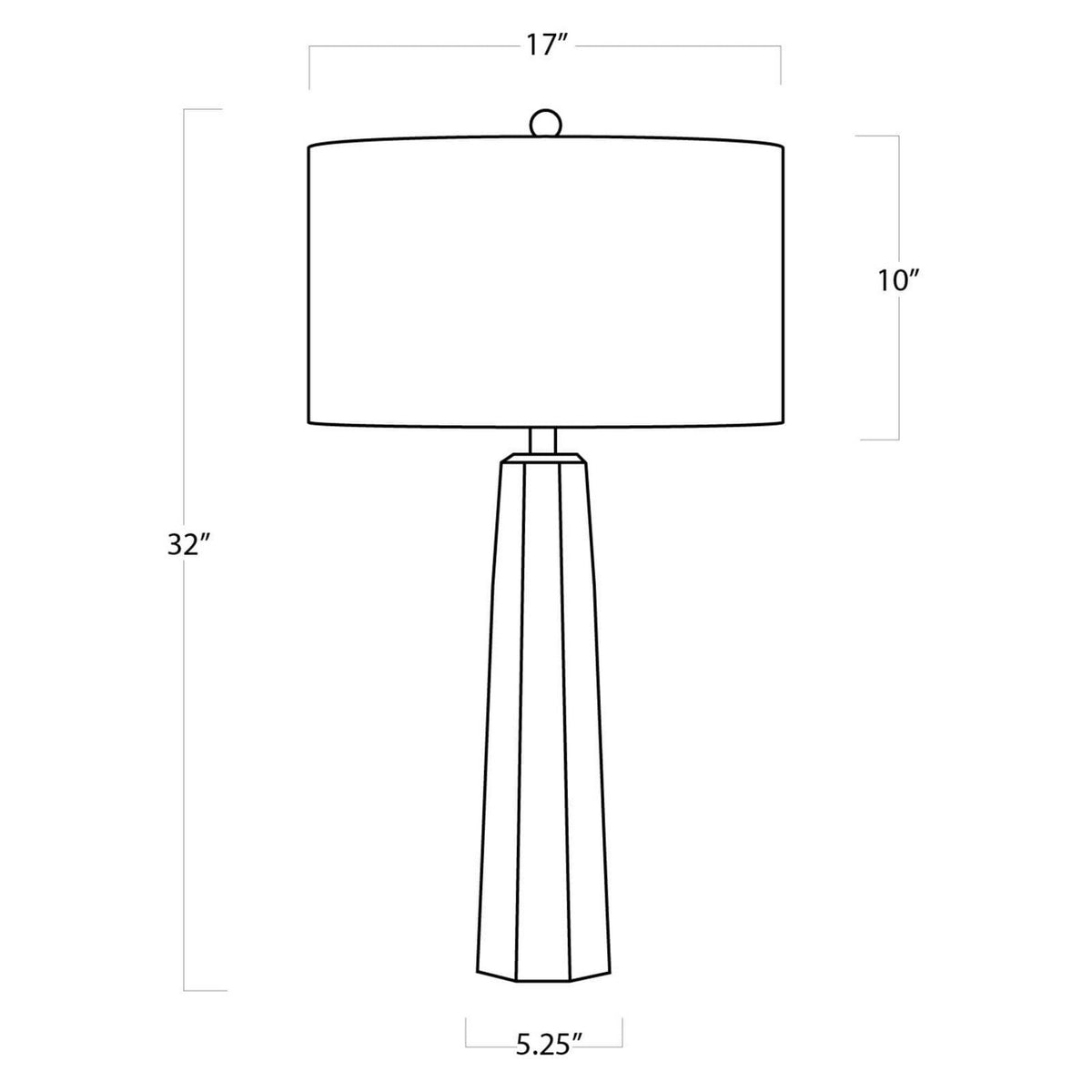 Tapered Hex One Light Table Lamp
