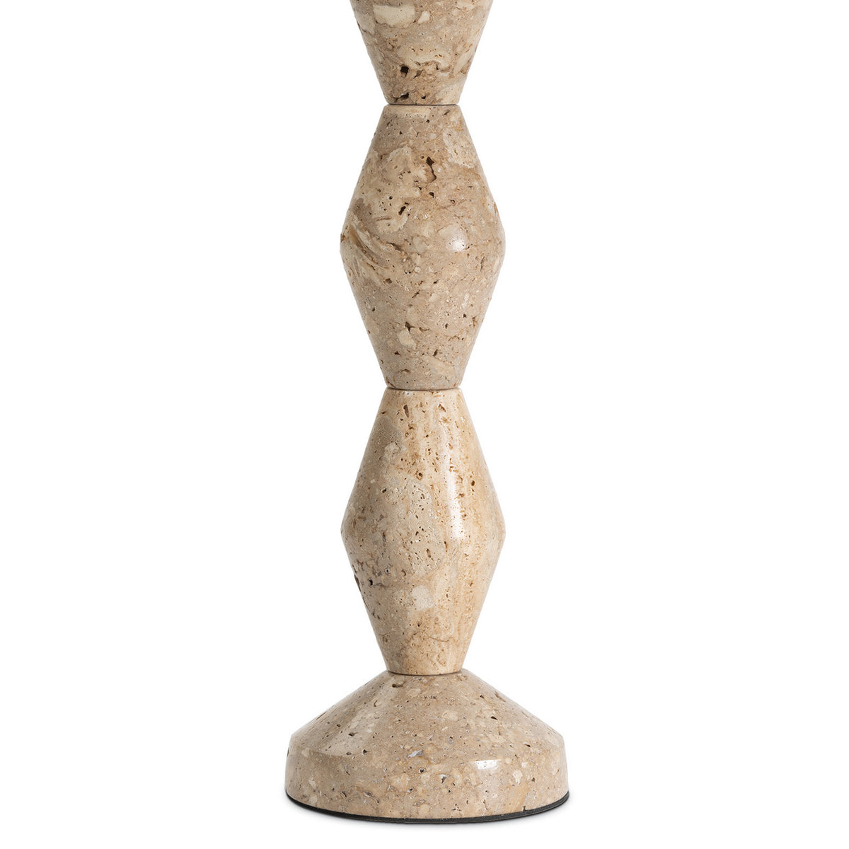 Crew Travertine Buffet Lamp (Natural Linen Shade)