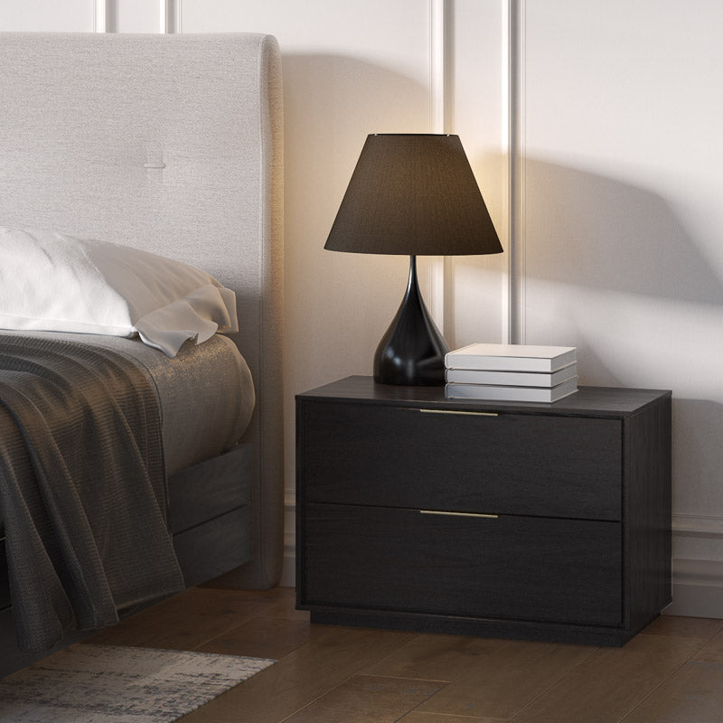 Charcoal on Oak with Bronze Handles | Mobican Amelia Night Table | Valley Ridge Furniture