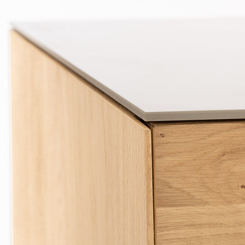 Rustic Oak with Porcelain | Mobican Avita Narrow Chest | Valley Ridge Furniture