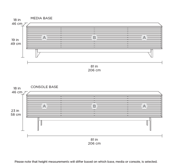 Align 7473 | Low 4 Door Media & Storage Console