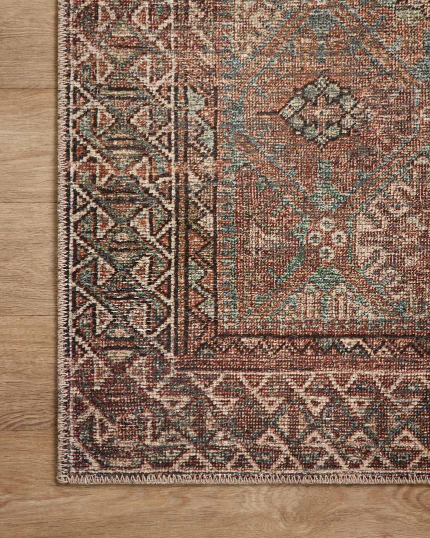 Billie Rug 04 | Aqua / Rust