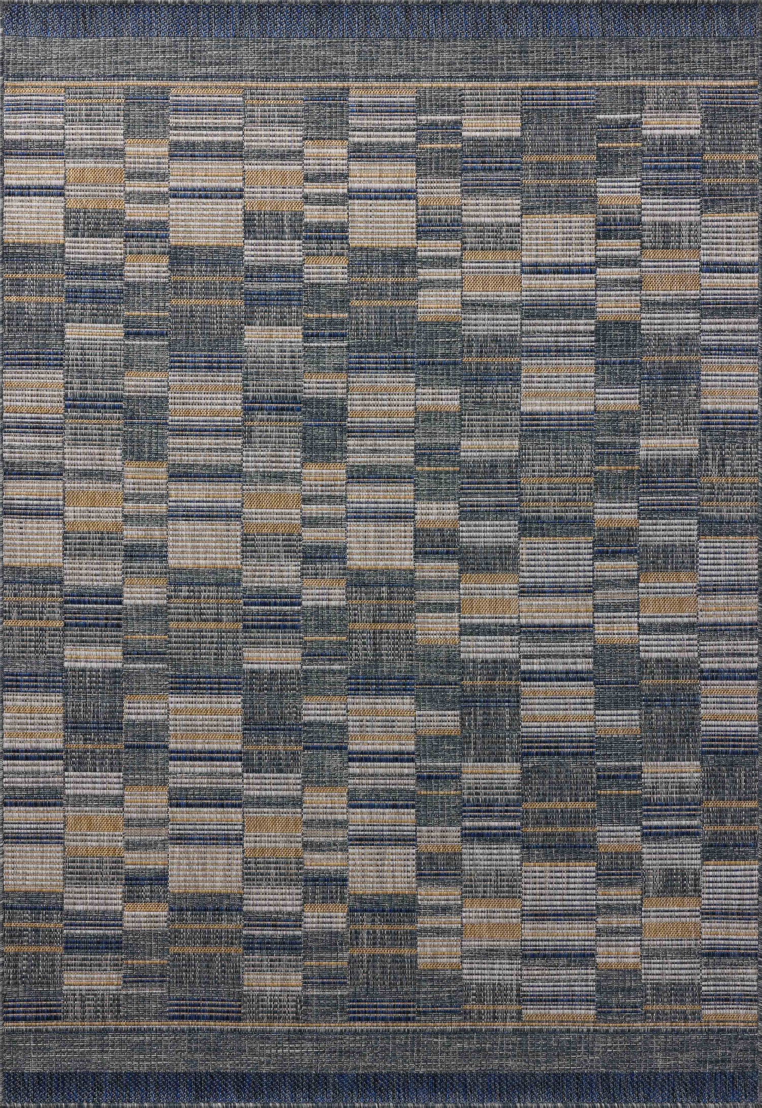 Birch Rug 04 | Denim / Gold