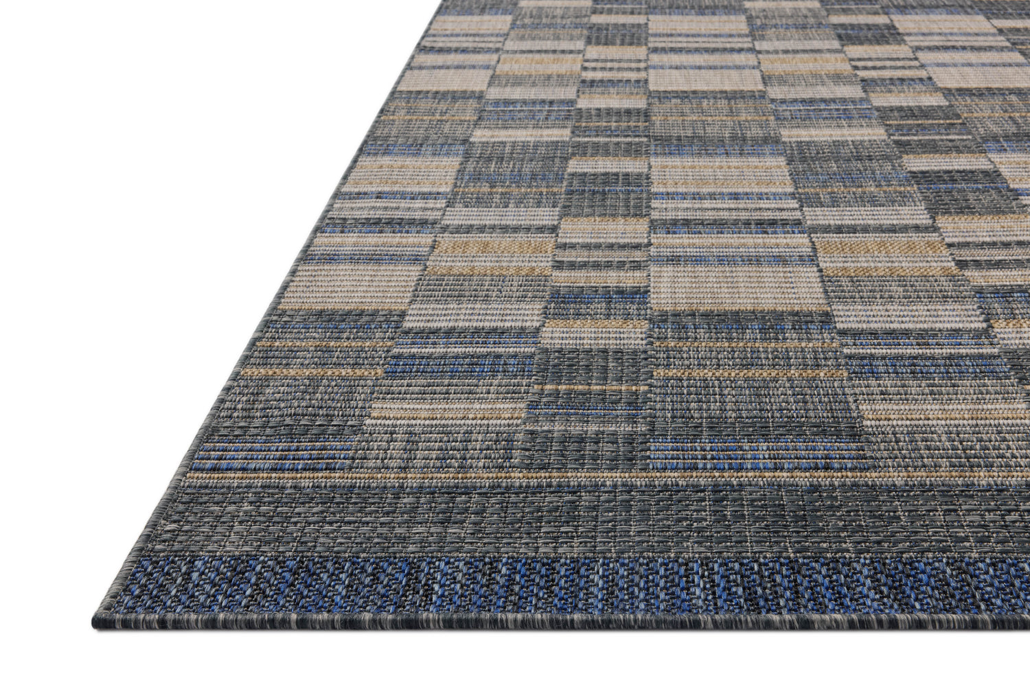 Birch Rug 04 | Denim / Gold