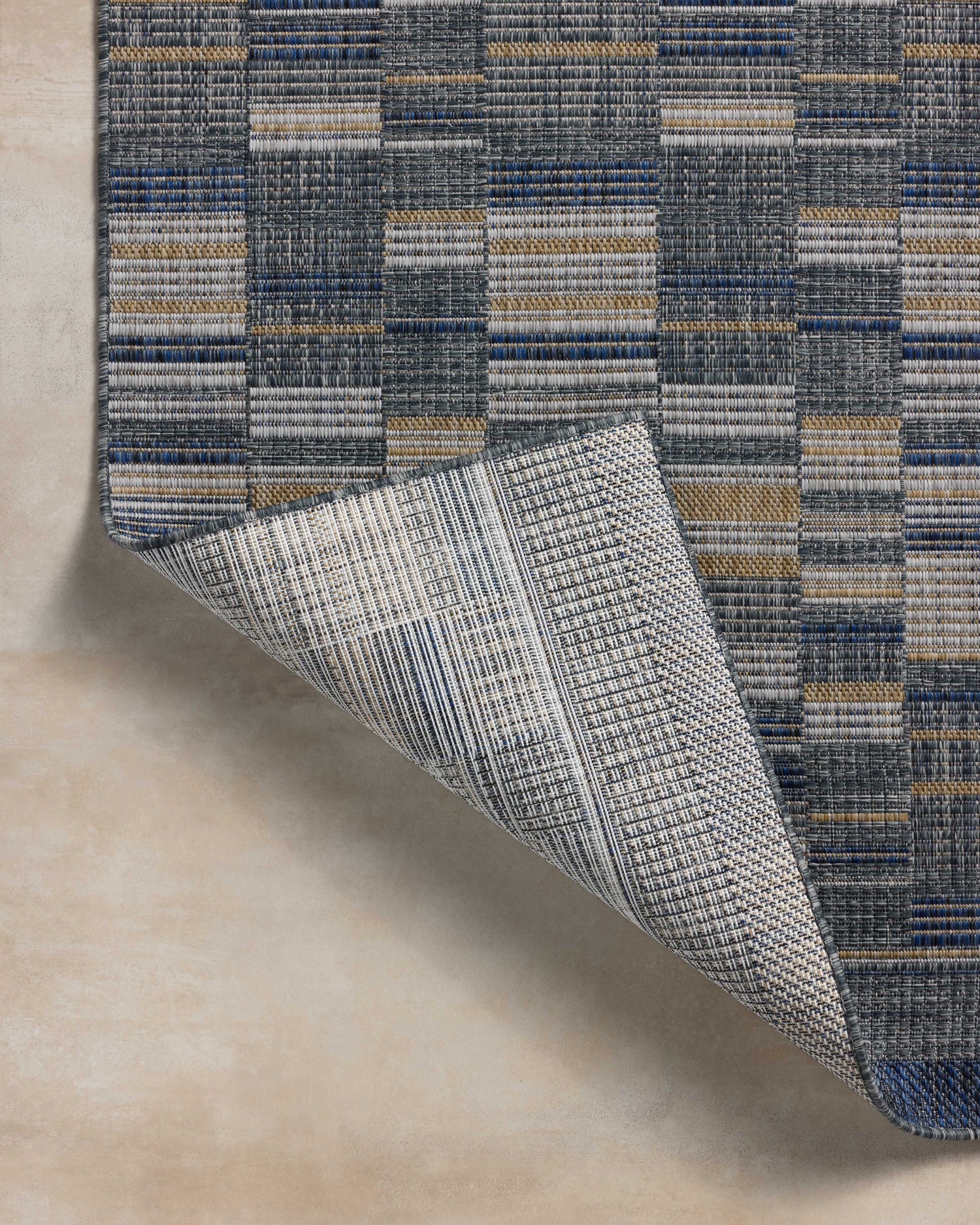 Birch Rug 04 | Denim / Gold