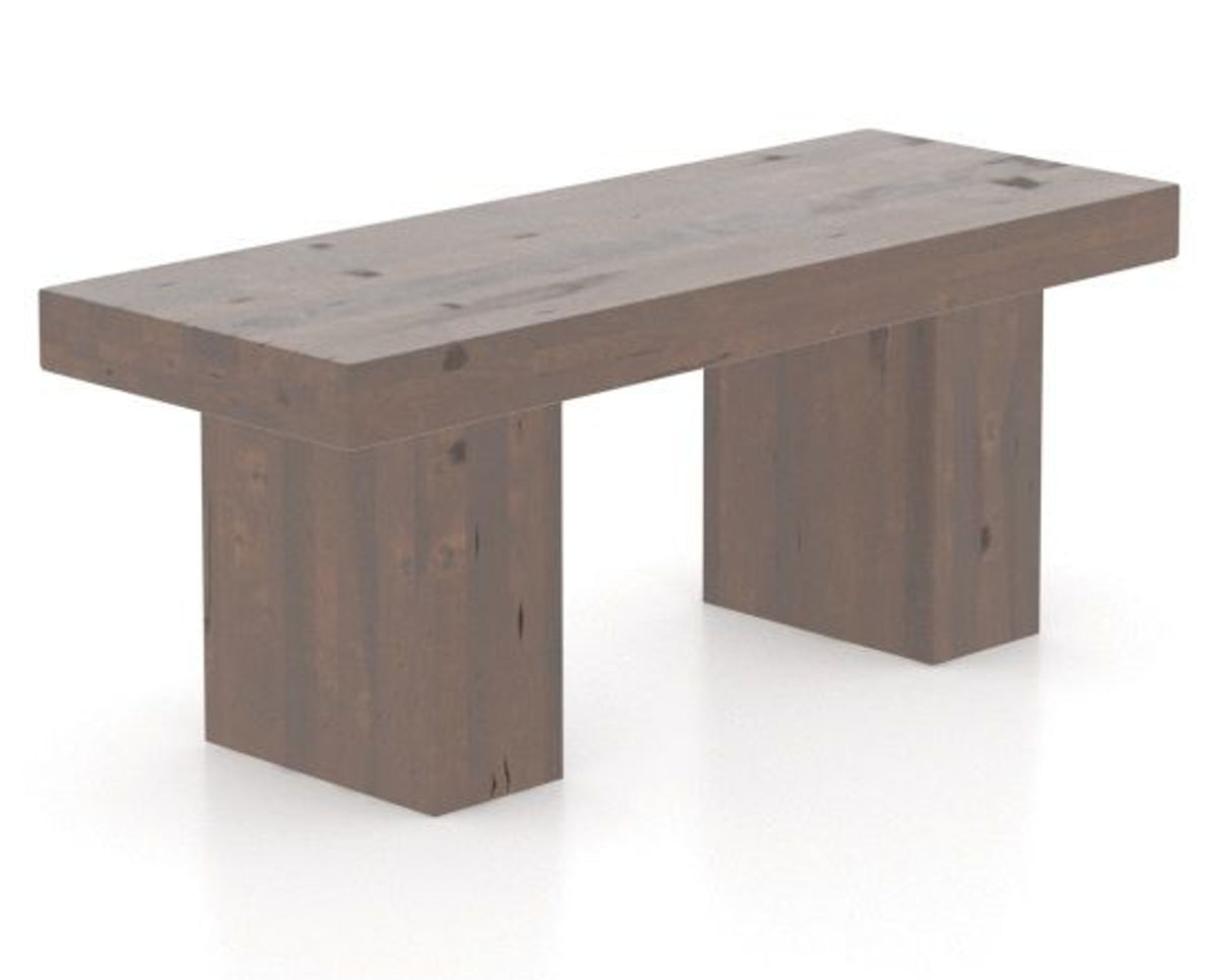 Canadel Loft Wood Bench 5054 in 19 Cognac Washed and 42in Length, three-quarter view