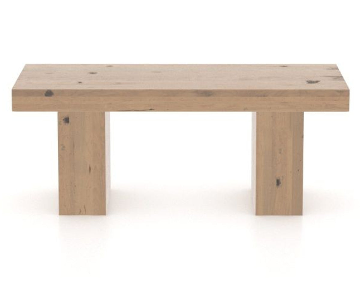 Canadel Loft Wood Bench 5054 in 20 Caramel Washed and 42in Length, front view
