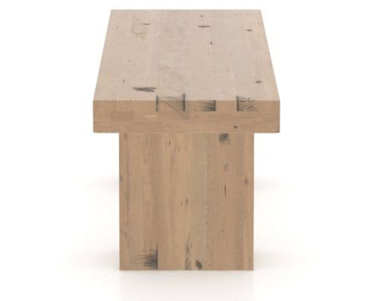 Canadel Loft Wood Bench 5054 in 20 Caramel Washed and 42in Length, side view