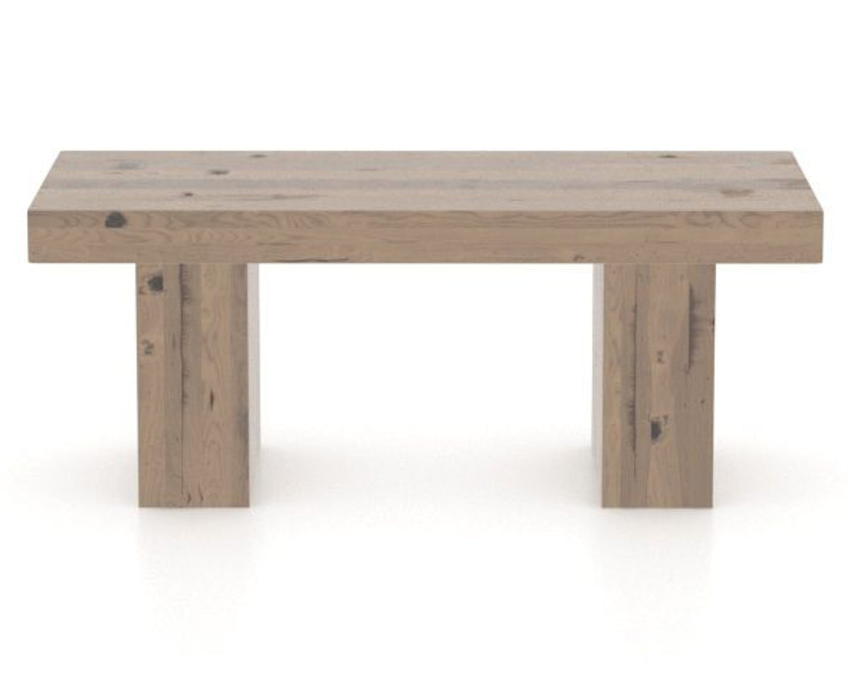 Canadel Loft Wood Bench 5054 in 25 Pecan Washed and 42in Length, front view