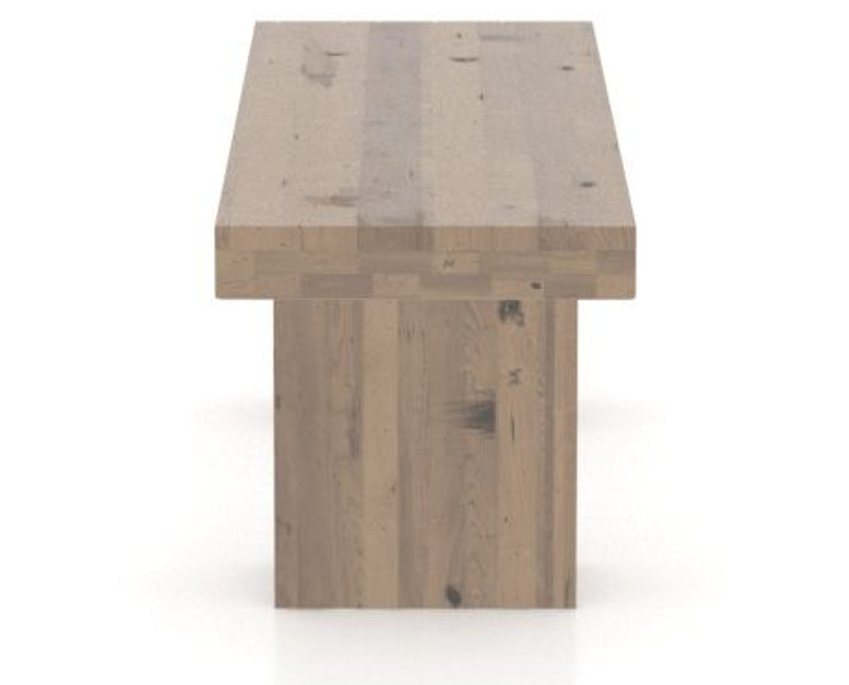 Canadel Loft Wood Bench 5054 in 25 Pecan Washed and 42in Length, side view
