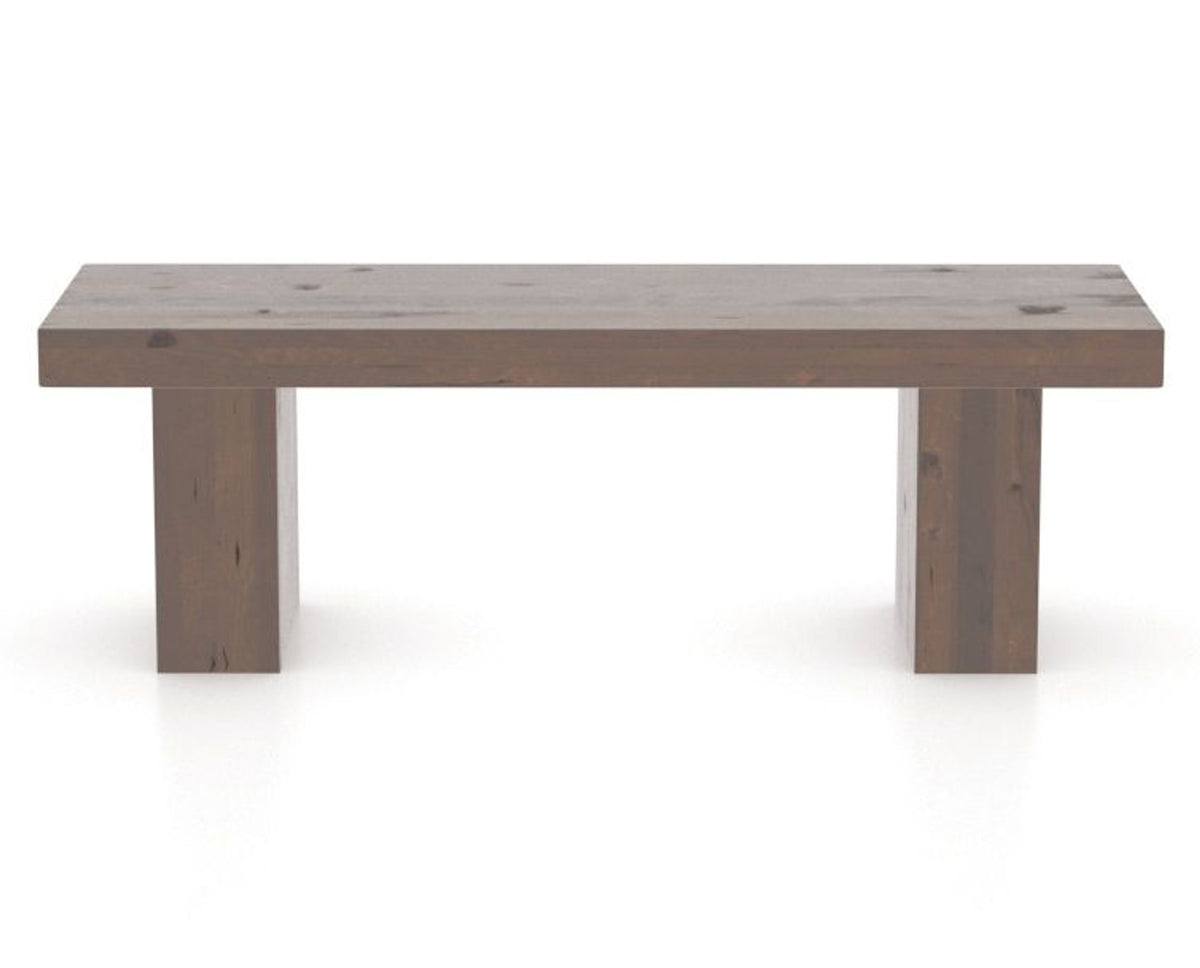Canadel Loft Wood Bench 5054 in 19 Cognac Washed and 54in Length, front view