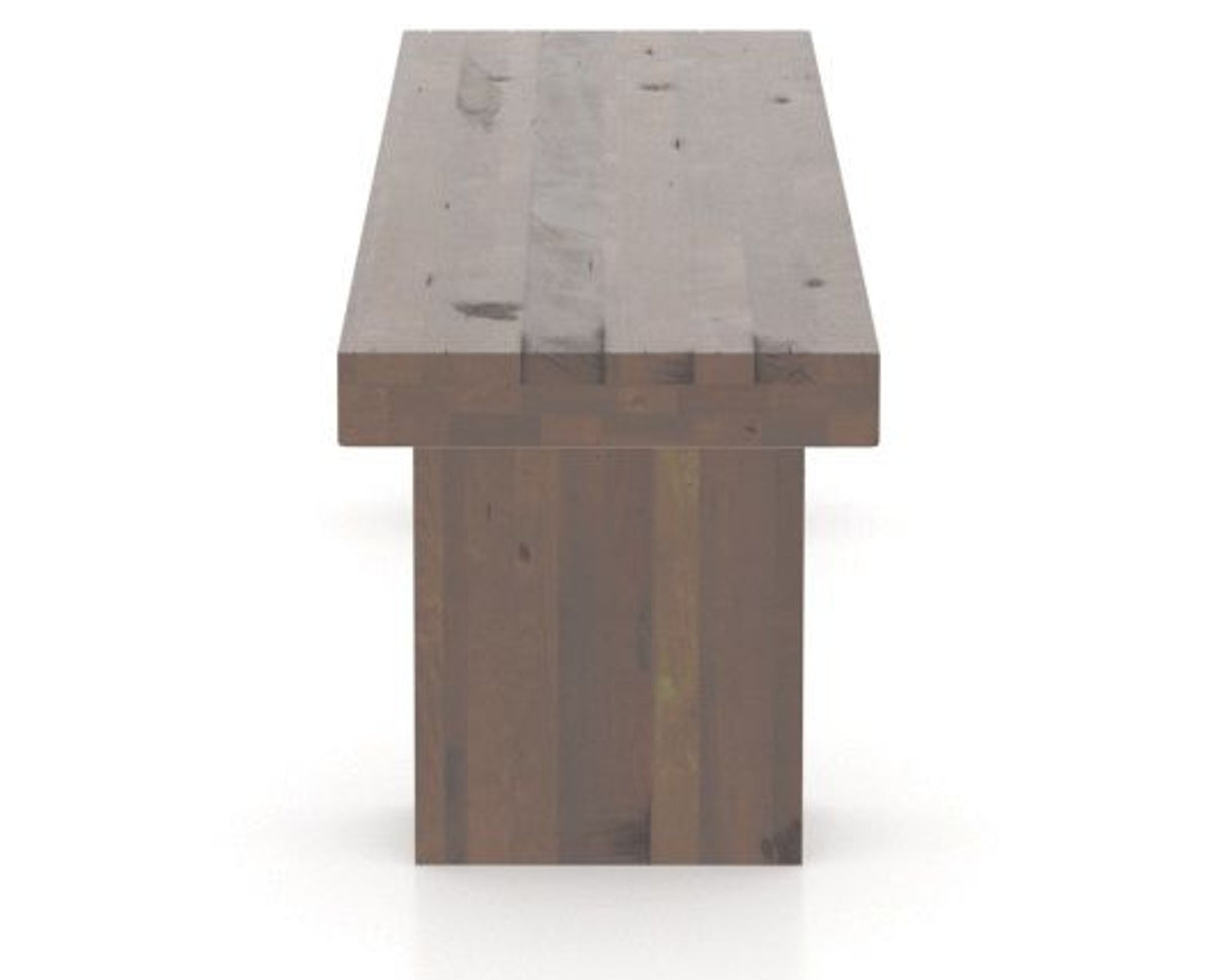 Canadel Loft Wood Bench 5054 in 19 Cognac Washed and 54in Length, side view