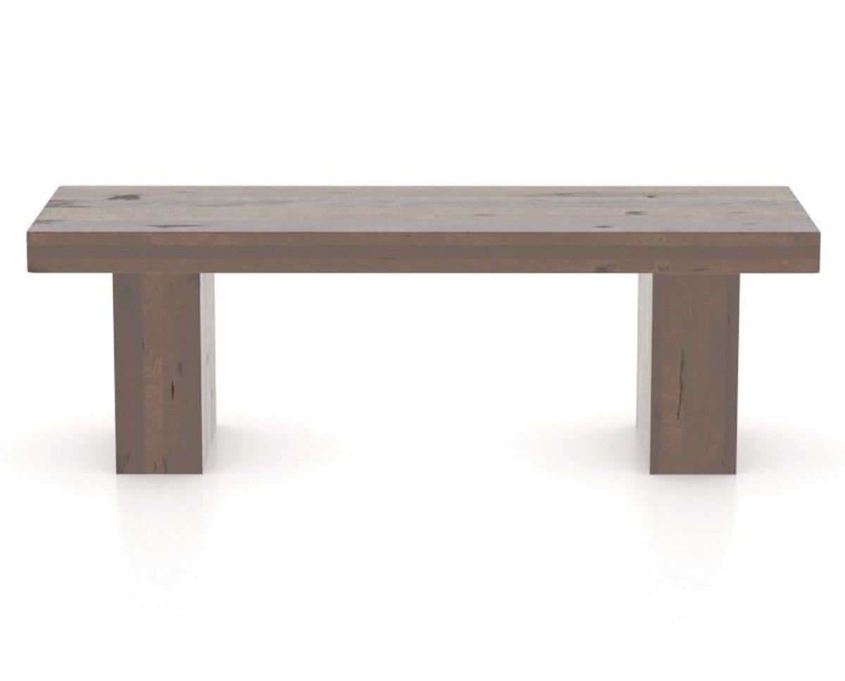 Canadel Loft Wood Bench 5054 in 19 Cognac Washed and 54in Length, back view