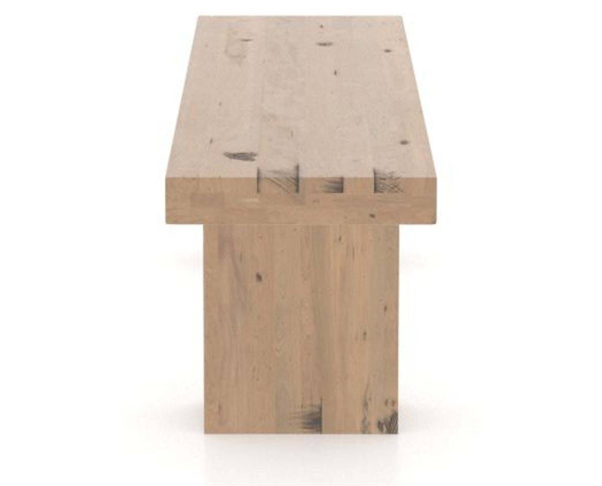 Canadel Loft Wood Bench 5054 in 20 Caramel Washed and 54in Length, side view