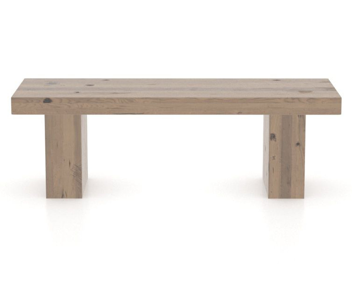 Canadel Loft Wood Bench 5054 in 25 Pecan Washed and 54in Length, front view