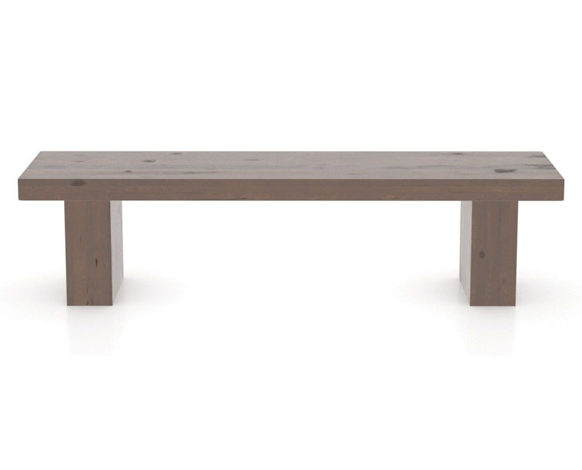 Canadel Loft Wood Bench 5054 in 19 Cognac Washed and 70in Length, front view