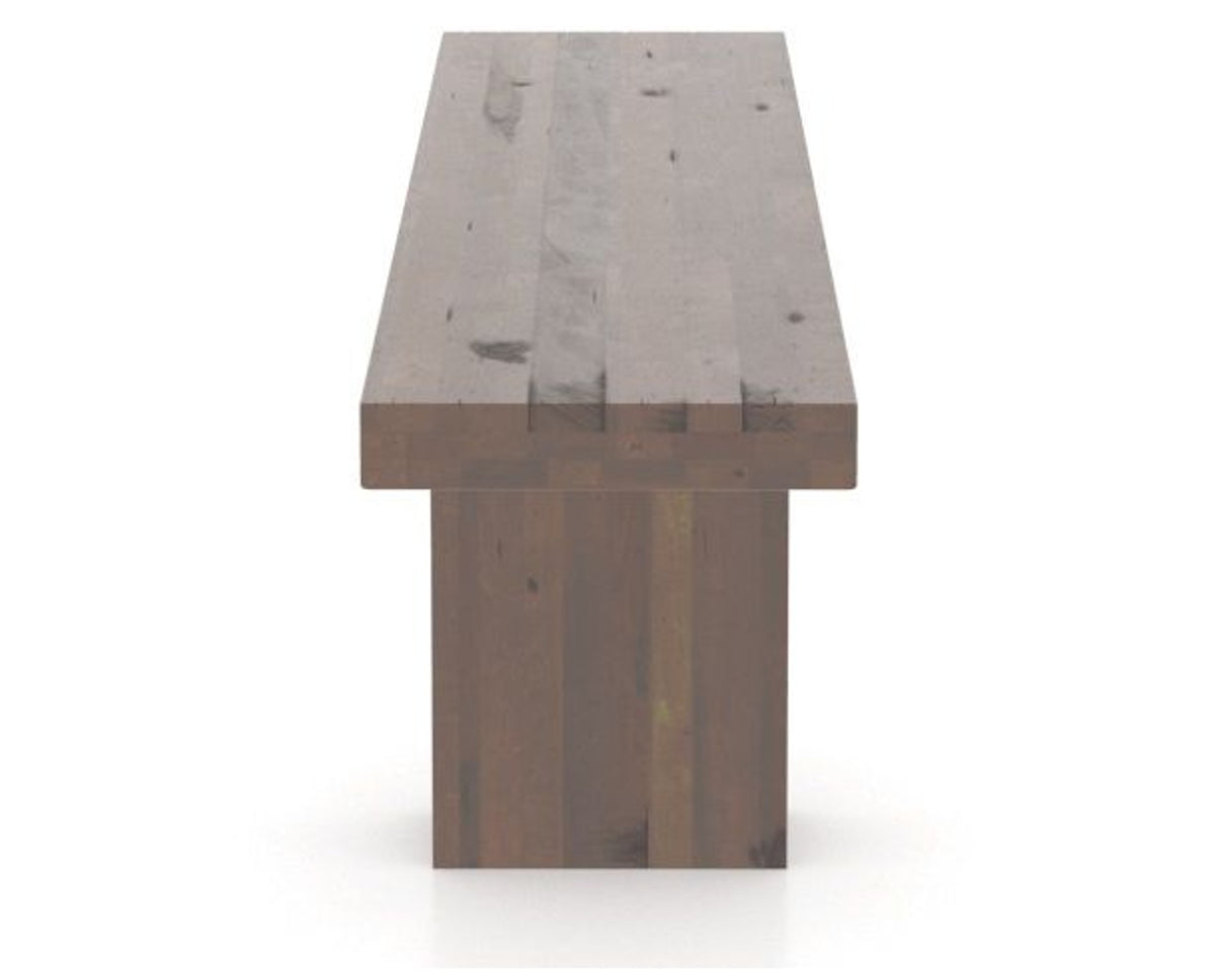 Canadel Loft Wood Bench 5054 in 19 Cognac Washed and 70in Length, side view
