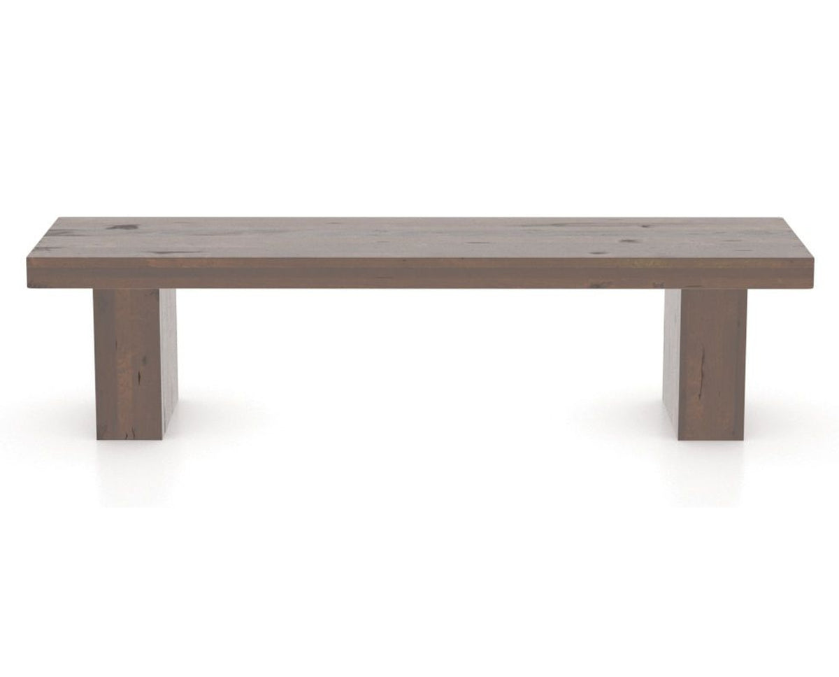 Canadel Loft Wood Bench 5054 in 19 Cognac Washed and 70in Length, back view