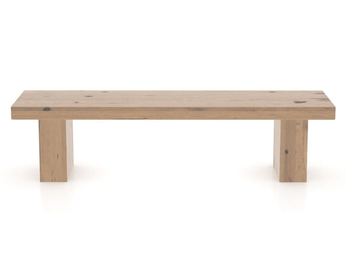 Canadel Loft Wood Bench 5054 in 20 Caramel Washed and 70in Length, front view