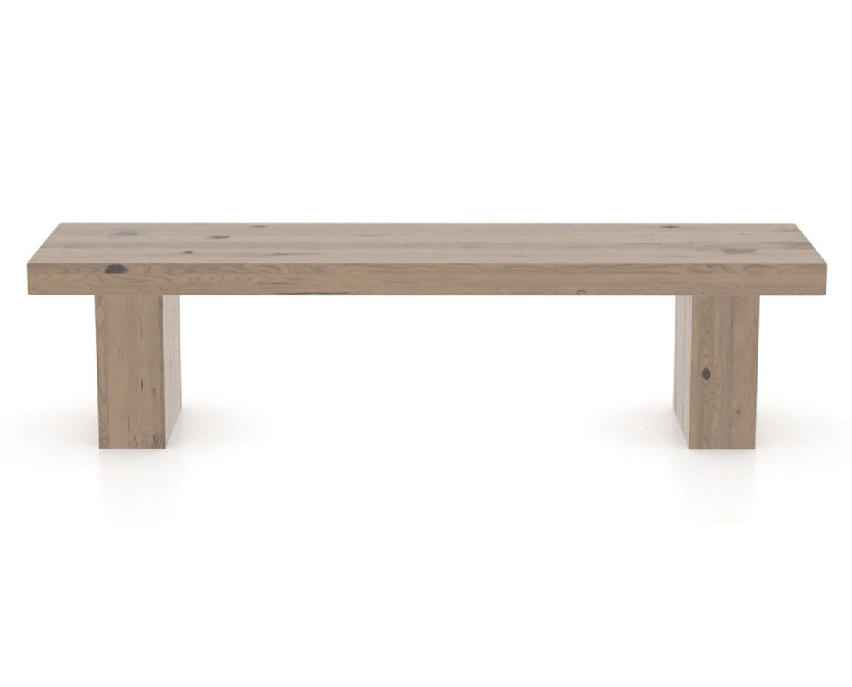 Canadel Loft Wood Bench 5054 in 25 Pecan Washed and 70in Length, front view
