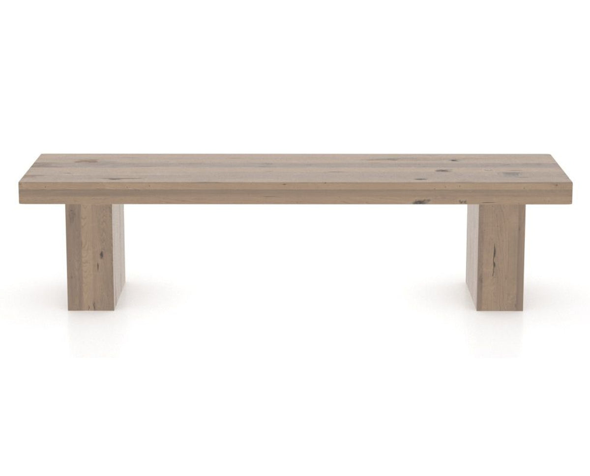 Canadel Loft Wood Bench 5054 in 25 Pecan Washed and 70in Length, back view
